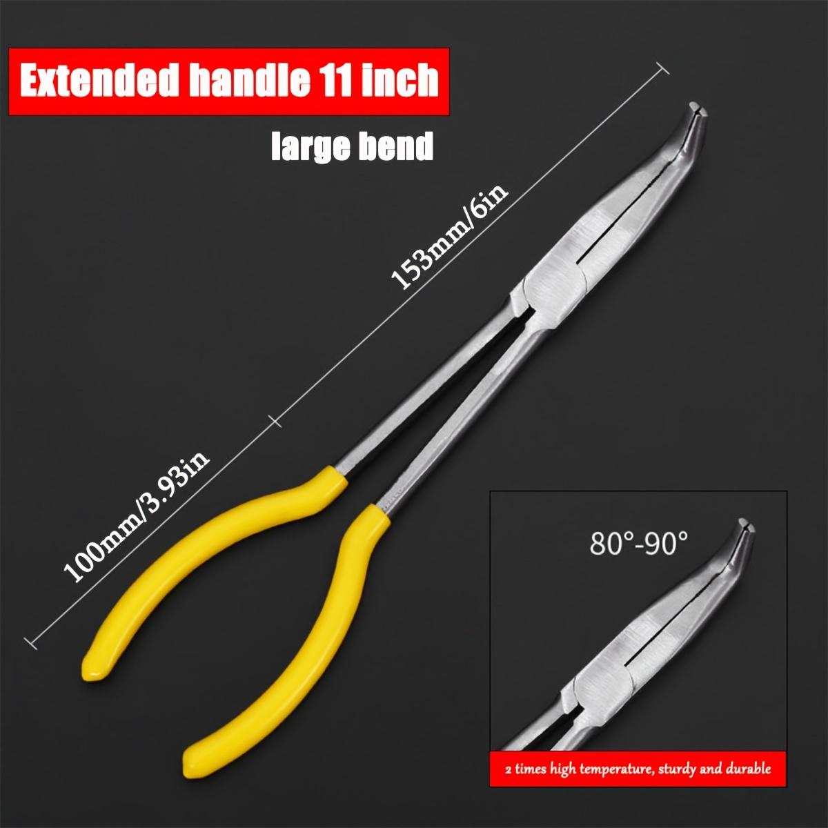 

Набор 11-дюймовых длинногубцев с прямым и изогнутым углом, 45, 90 и 25 градусов, изогнутая головка, игольчатый нос, длинная ручка, сталь, для механиков Big Bend