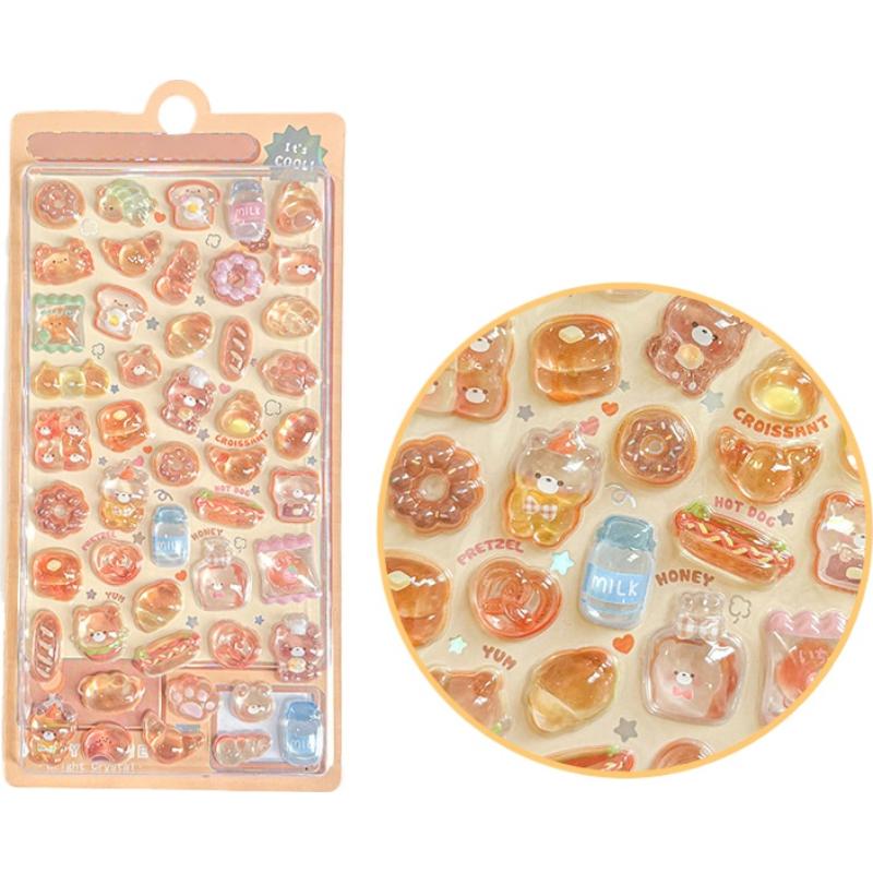 Kawaii Cartoon Animal 3D Relief Cute Stickers Children And Girls Decorative Sticker Birthday Gifts Creative Peripheral