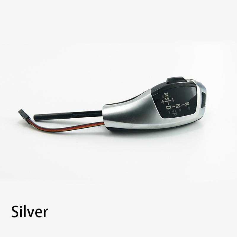 

Carbon Fiber Black Silver PU Leather F30 Style LED Gear Shift Knob for BMW 6 Series 2004 2005 2006 E63 Accessories срібний