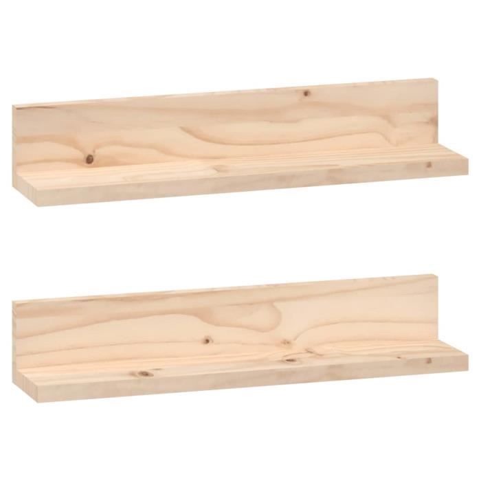 823599 vidaXL Wall Shelves 2 Pcs 50x11x9 Cm Solid Pine Wood