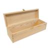 Raw Wooden Bottle Box with Lock 36x11x10 Cm
