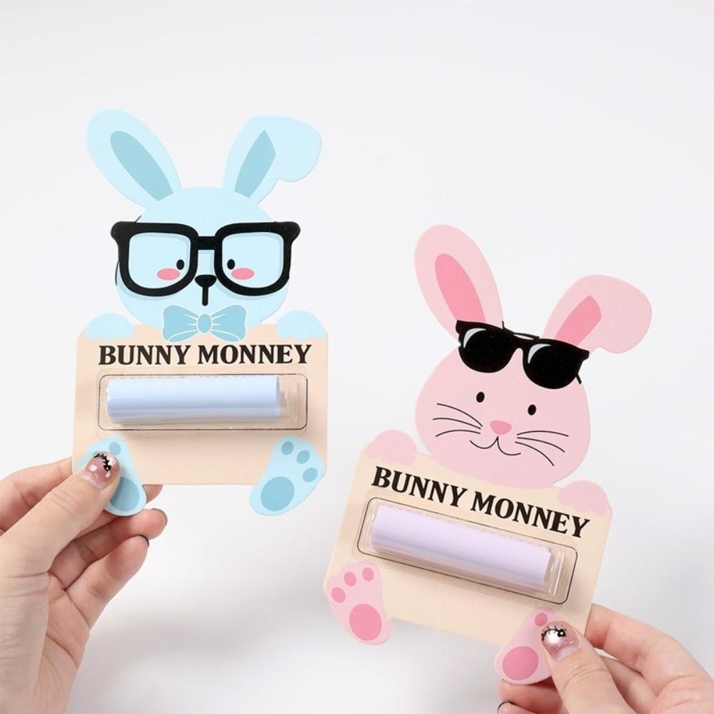 6PCS/SET Portable Bunny Banknote Card Funny Money Wallet Gift Card Holder  Home Decorations