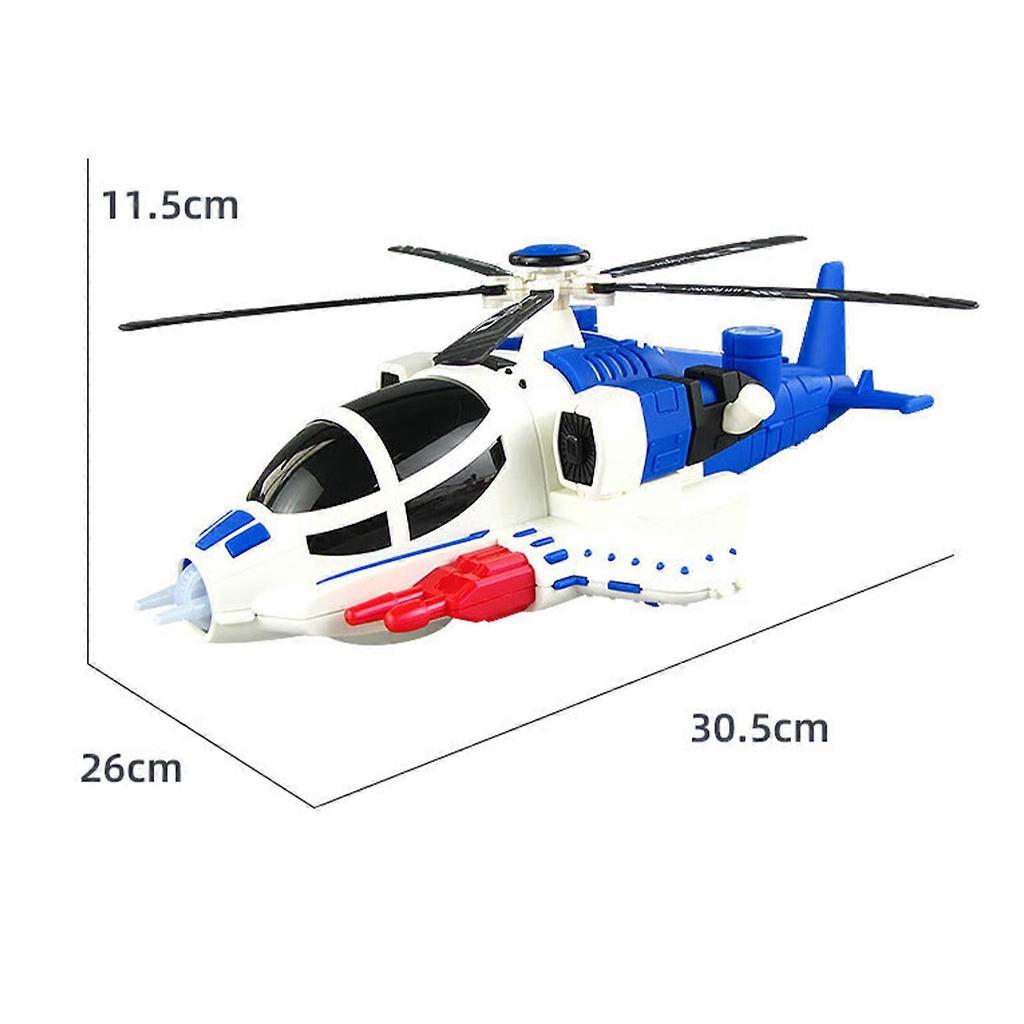 Electric Helicopter, Armed Fighter Toy, Universal Wheel Helicopter 360 Rotation with Lights and Music