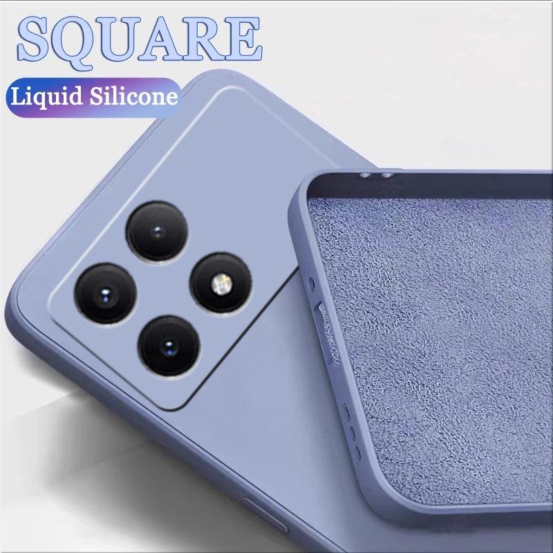 For Poco F6 Pro Case Xiaomi Poco F6 Pro Cover Liquid Silicone Phone Bumper Back Shockproof Soft TPU Funda Poco F6 Pro