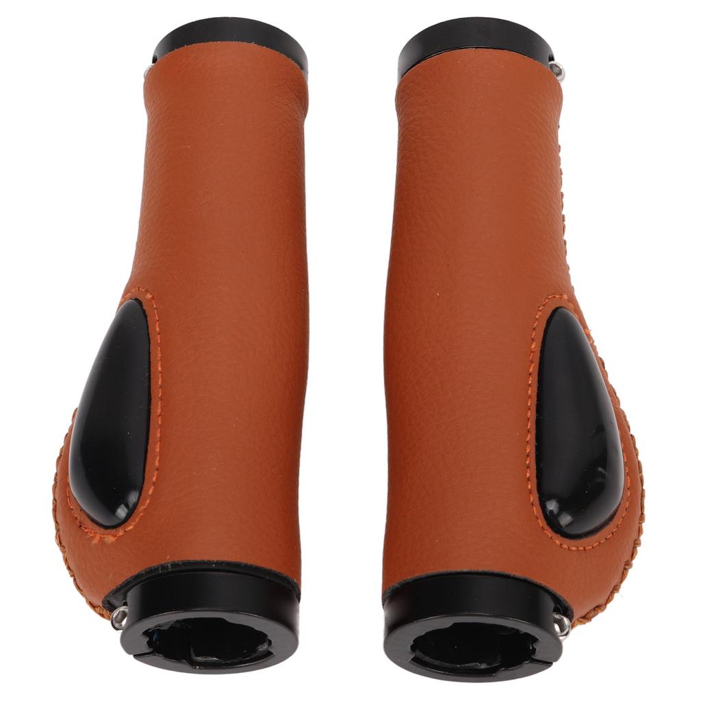 Artificial Leather Bicycle Grips Liquid Silicone Palm Pad Shock Absorption Handlebar Cover for Bike Accessories Brown