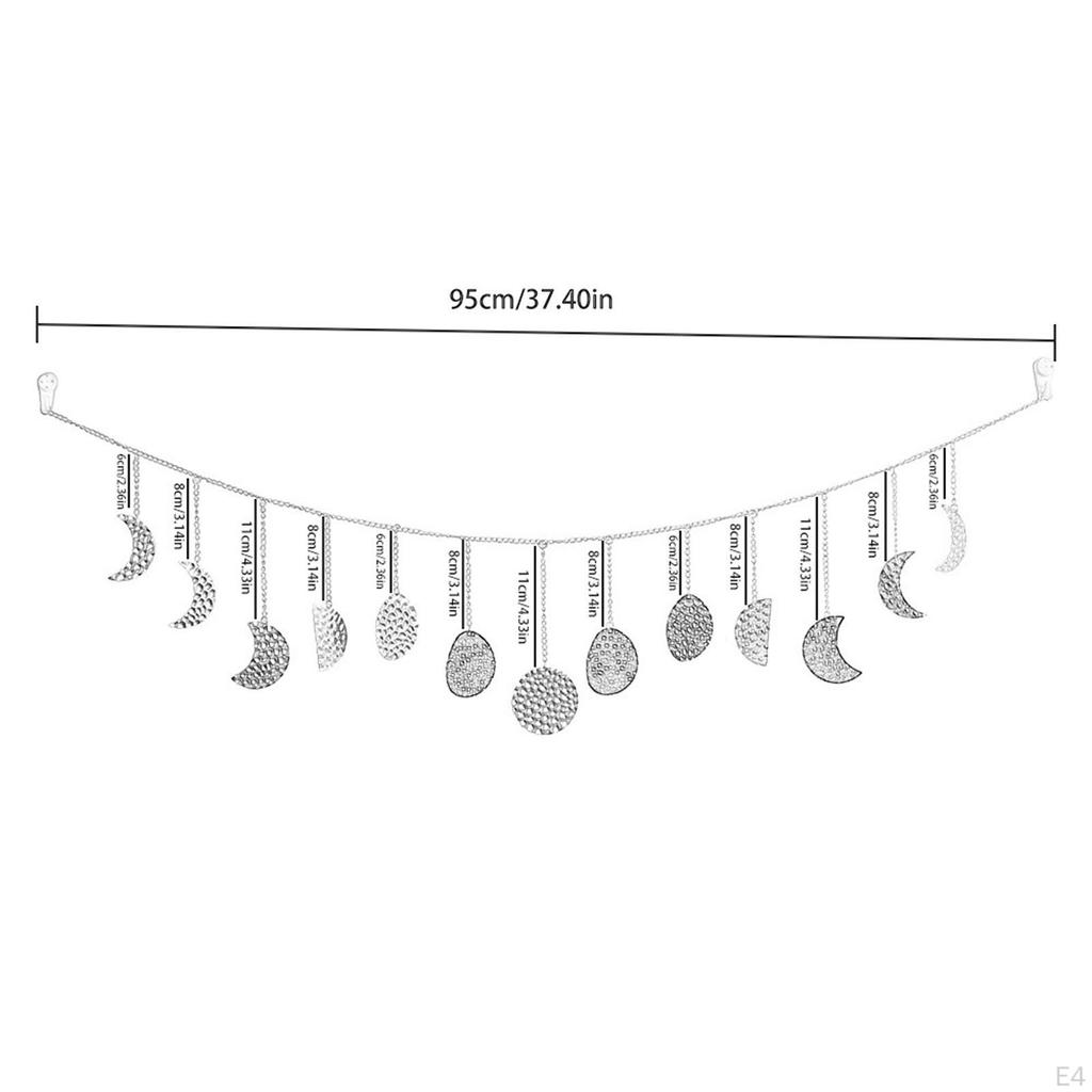 Moon Phase Wall Hanging Decor Decor,Headboard Decor,Hanging Ornament,Boho,Moon Cycle Banner for