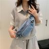 Denim Zipper Waist Packs 2025 Hot Selling Nylon Solid Color Neutral Style Casual Chest Bag Soft Versatile Simple Crossbody Bag