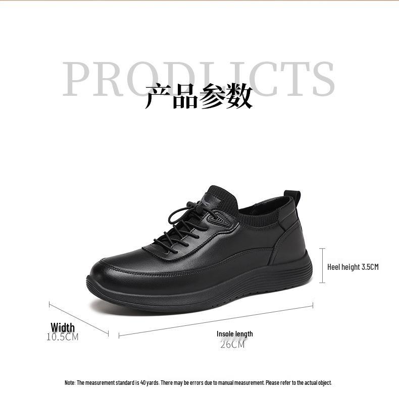 Red Dragonfly Men's 2025 Slip-On Leather Sports Shoes - Comfortable, Non-Slip, Waterproof Travel Shoes in Black