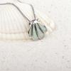 New Christian European American Fashion Accessories White Opal Copper Necklace Scallop Pendant Sweater Chain Silver Plated