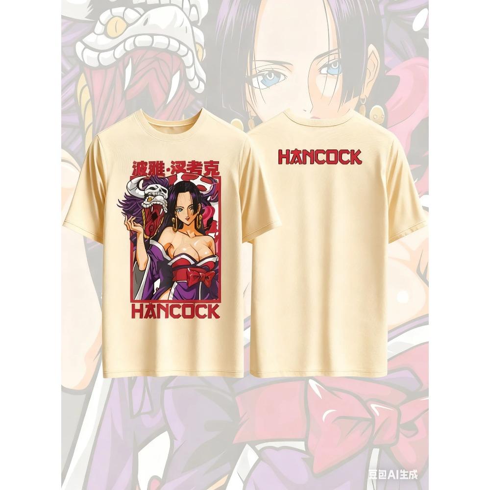 One Piece Boa Hancock Double-Sided Print T-Shirt | Unisex Cotton Casual Short Sleeve Anime Streetwear Top