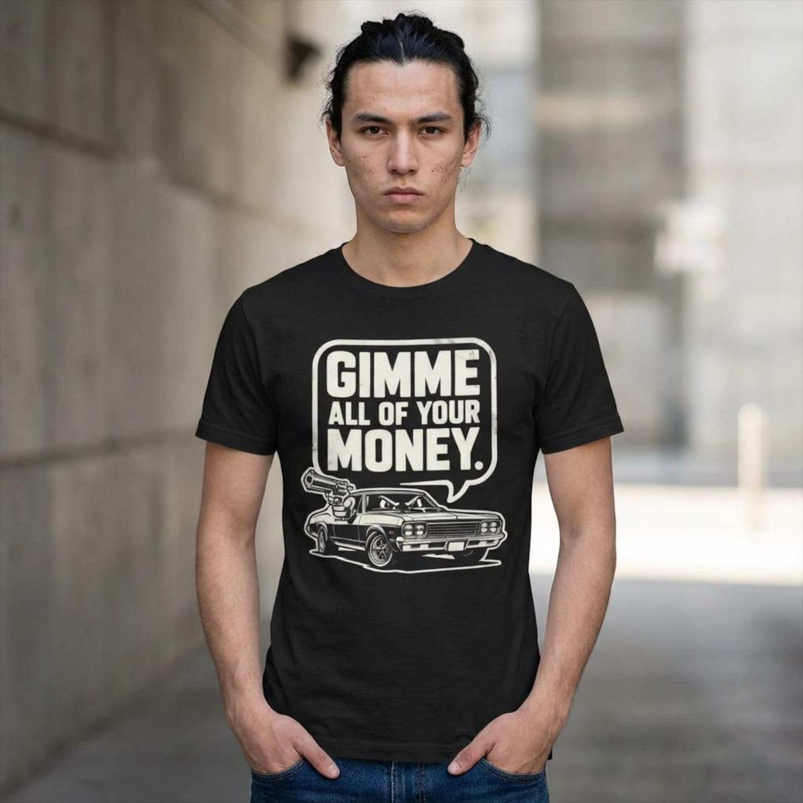 Gimme All of Your Money Funny Car Humor T-Shirt; Project Car Joke Tee; Sarcastic Mechanic Enthusiast Shirt 2XL