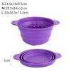 Thickening Foldable Drain Basket Silica Gel High Temperature Resistance Kitchen Fruits Vegetable Basket Food Grade Multi Purpose