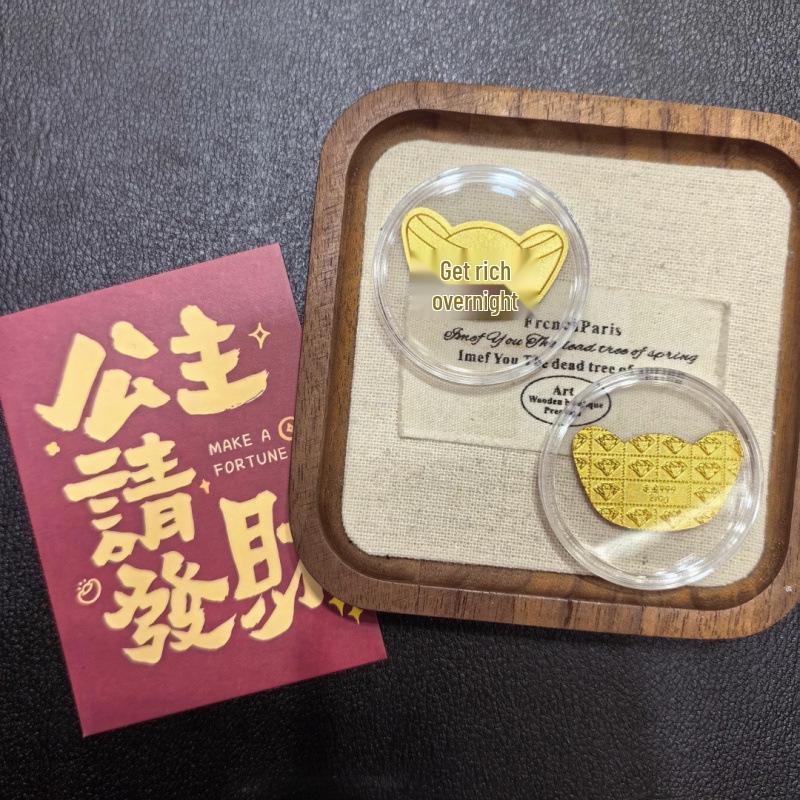Pure Gold 999 Princess Wealth-Attracting Phone Sticker - Small Gift for Prosperity