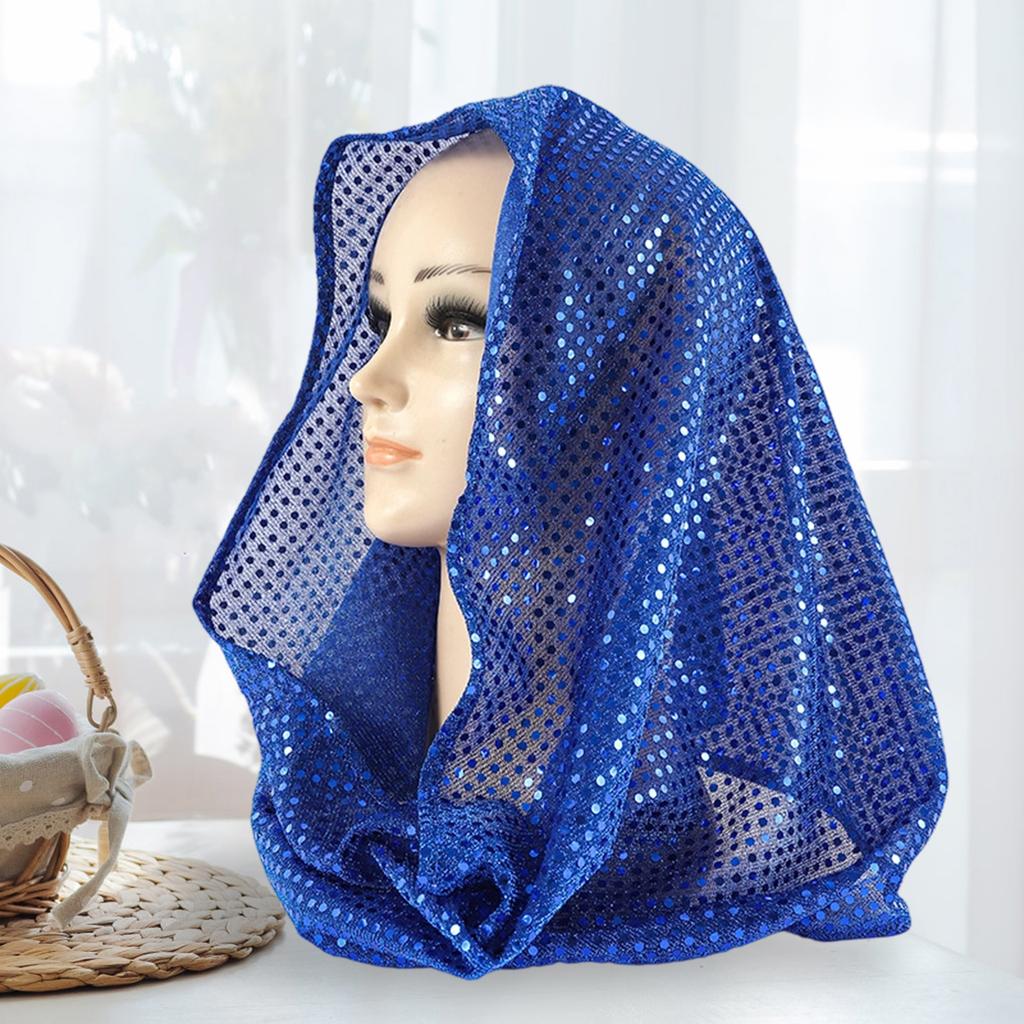 Women's Sequin Hooded Headscarf Head Wraps Fashion Skullies for Party Daily Wear