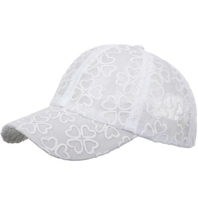 Mesh CA691 [White Fang] Cap, Four-Leaf Clover, Sports, Running, Outdoor, Women's, Men's, (White)