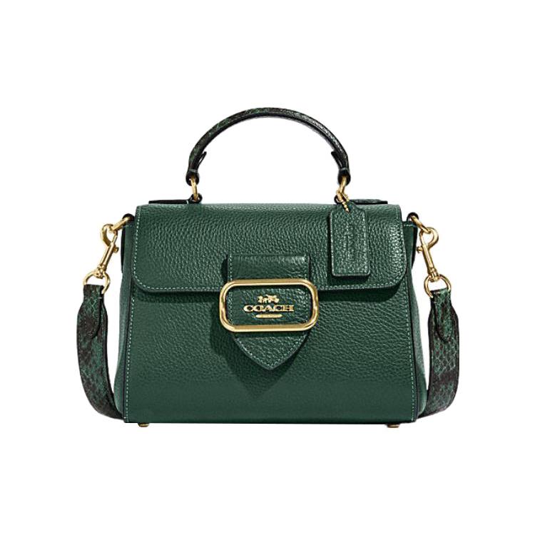 New COACH Cow Leather Shoulder Bag Crossbody Bag Handbag Small Size Women's Dark Green CE568-IMV1Y
