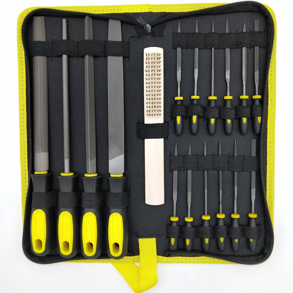 For Precision Metal File Work Wood Files 17pcs Metal Hand File Set Files with Brush Steel Files