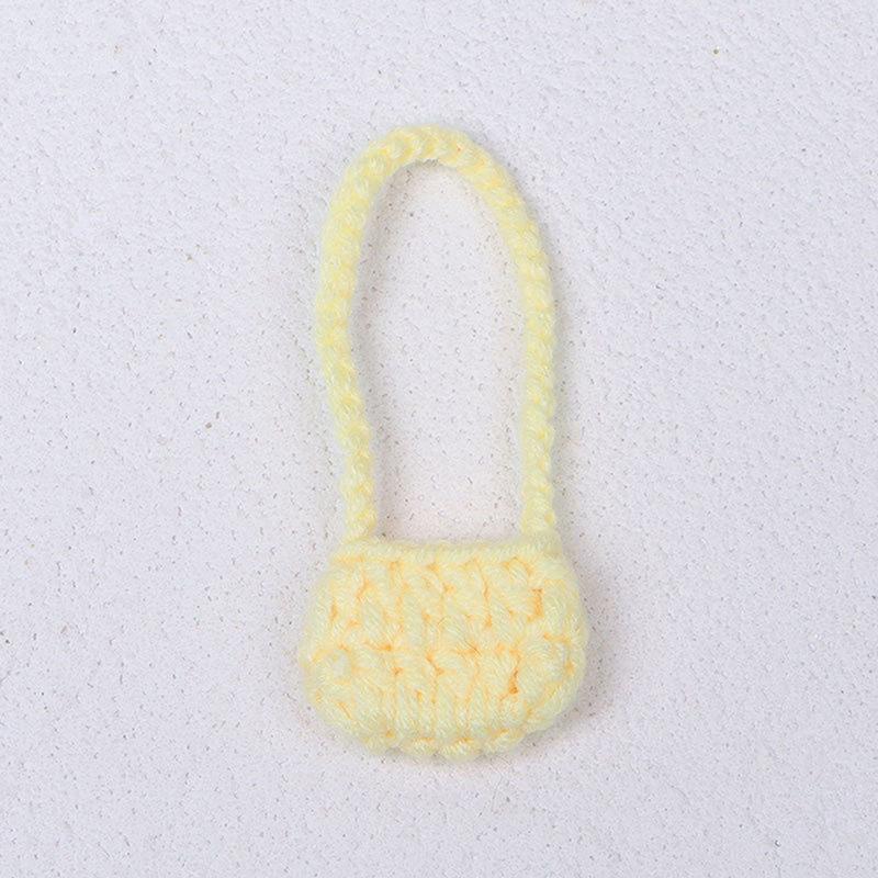 1/12 Doll Plush Knitted Shoulder Bag Crossbody Bag Doll Mini Dress Up Accessories Dollhouse Decor Kid Pretend Play Toys