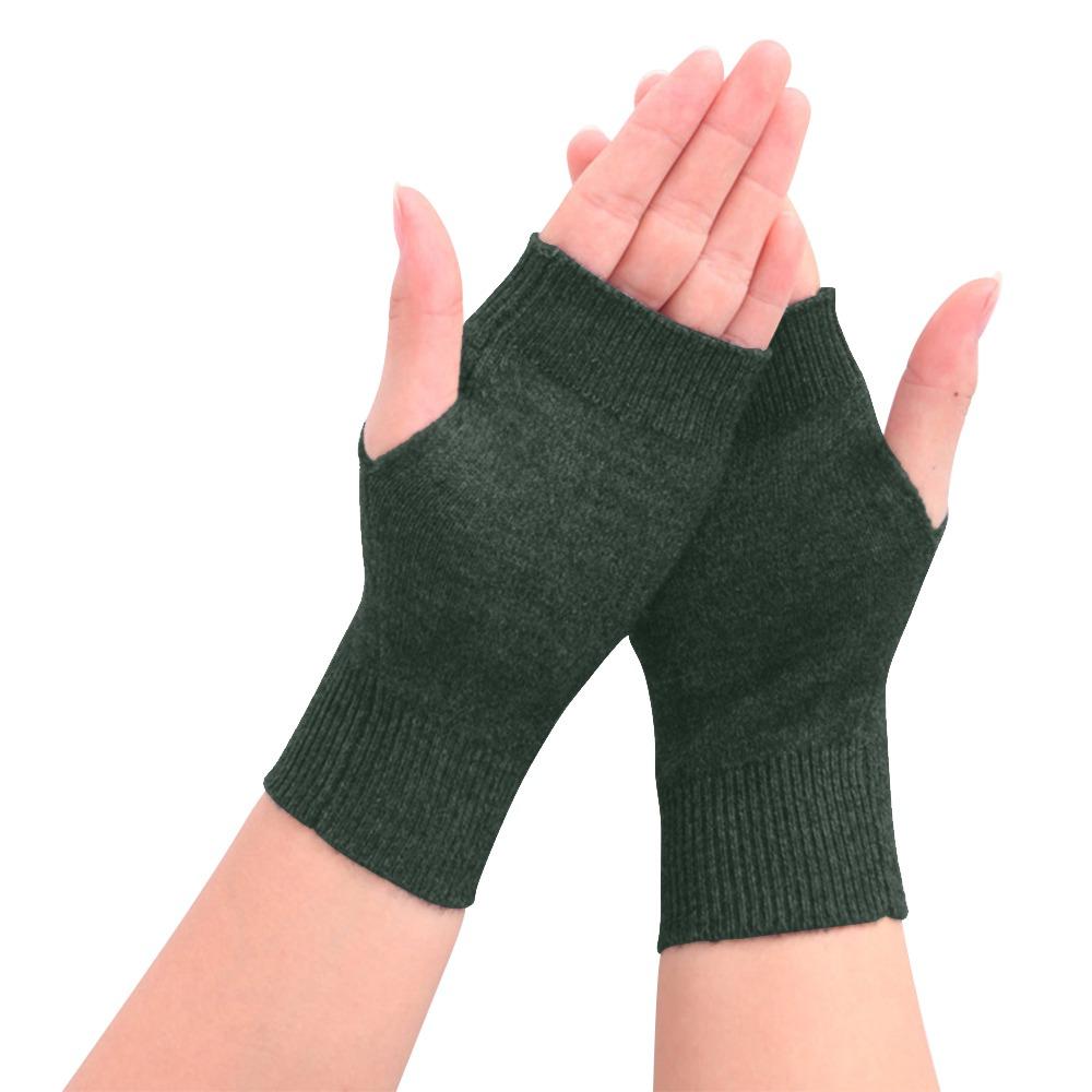 Modische fingerlose Kaschmirhandschuhe Handgelenklänge mit Daumenloch Winterhandschuhe Warme Fäustlinge Unisex