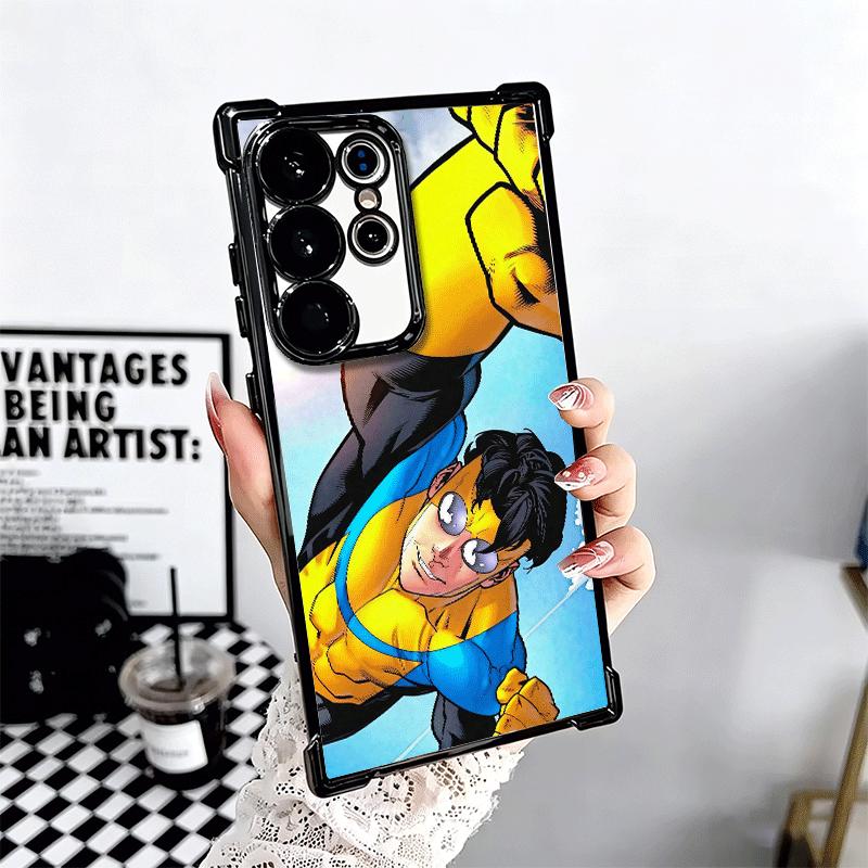 I-Invincible Anime Plating Phone Case For Samsung Galaxy S24 S25 FE S26 Edge S23 Ultra S22 S21 Plus S20 Anti-Fall Airabag Cover