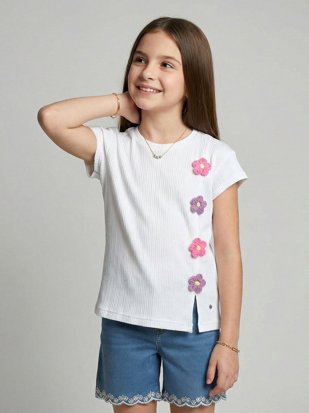 Monte Carlo Girl Regular Fit Off White Top 4-5 Years покинуть белый