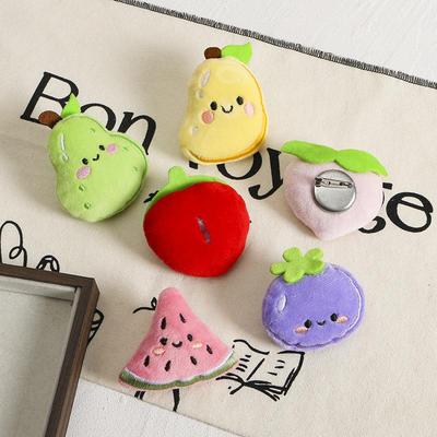 Cartoon Fruit Plush Brooch Pendant - DIY Accessory & Decoration