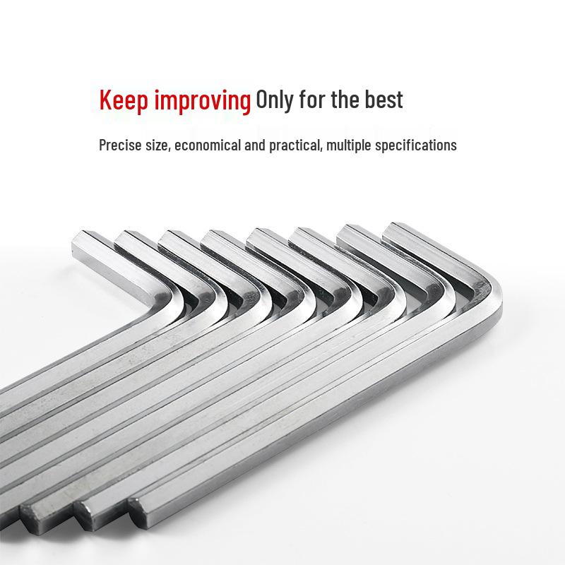 M6 Nickel-Plated Metric Inner Hex Wrench Set, 2.5-8mm L- and 7-Shaped Tools