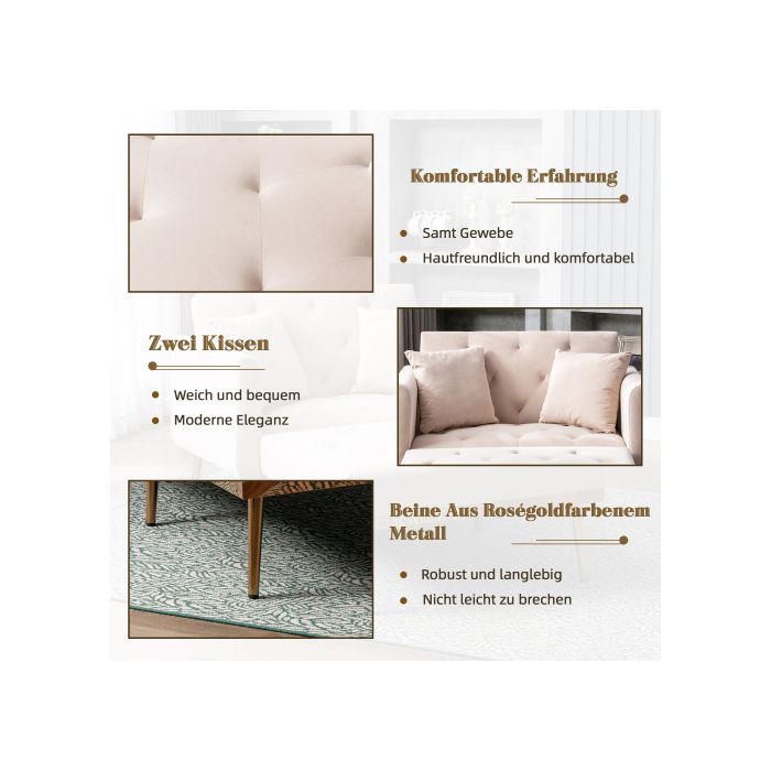Fauteuil - MUVOE - Moderne - Dossier réglable - Tissu pelucheux - Beige caramel