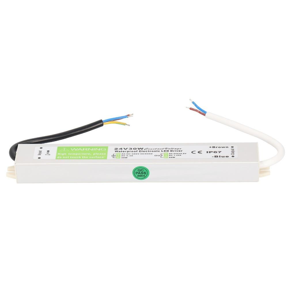 30W Waterproof Power Supply AC90-250V Input 12V/24V DC LED Driver Transformer Aluminum Durable Low Voltage Transformer