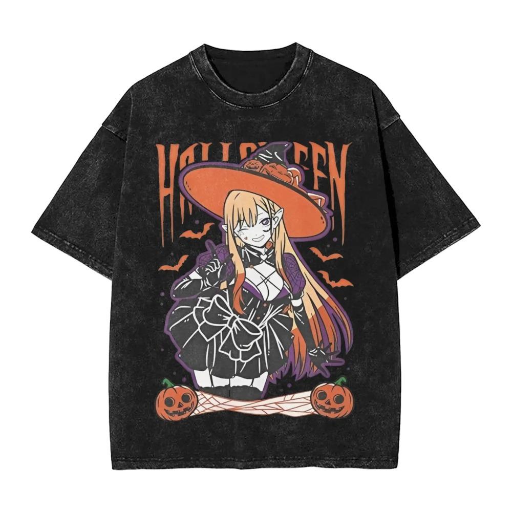 

My Dress-Up Darling Marin Kitagawa Manga Panel Vintage Wash Unisex Heavy Cotton Black Streetwear T-Shirt M