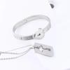 Stainless Steel Heart Lock Bracelets Gold Silver Key Pendant Necklace  Jewelry Gift