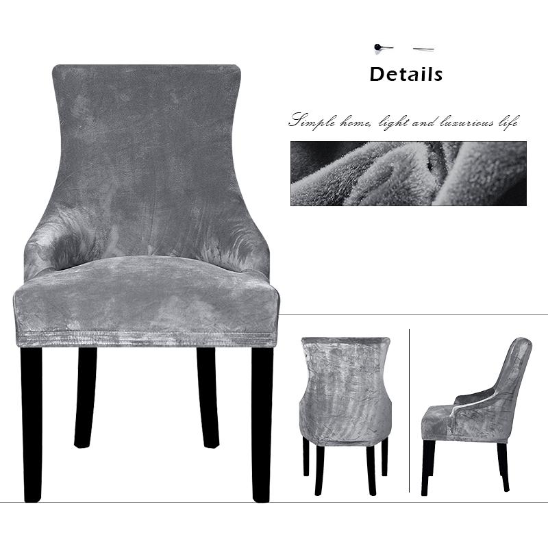 Real Velvet Fabric Sloping Arm Chair Cover Big Size Wing Bakc King Back Chair Covers Seat Covers For Hotel Party Banquet Home