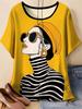 Fashion Modern Girls T-Shirt 3D Print Women's Short Sleeve Tops Y2k Clothing O-Neck Tees Casual T-Shirts Elegant Women Clothes