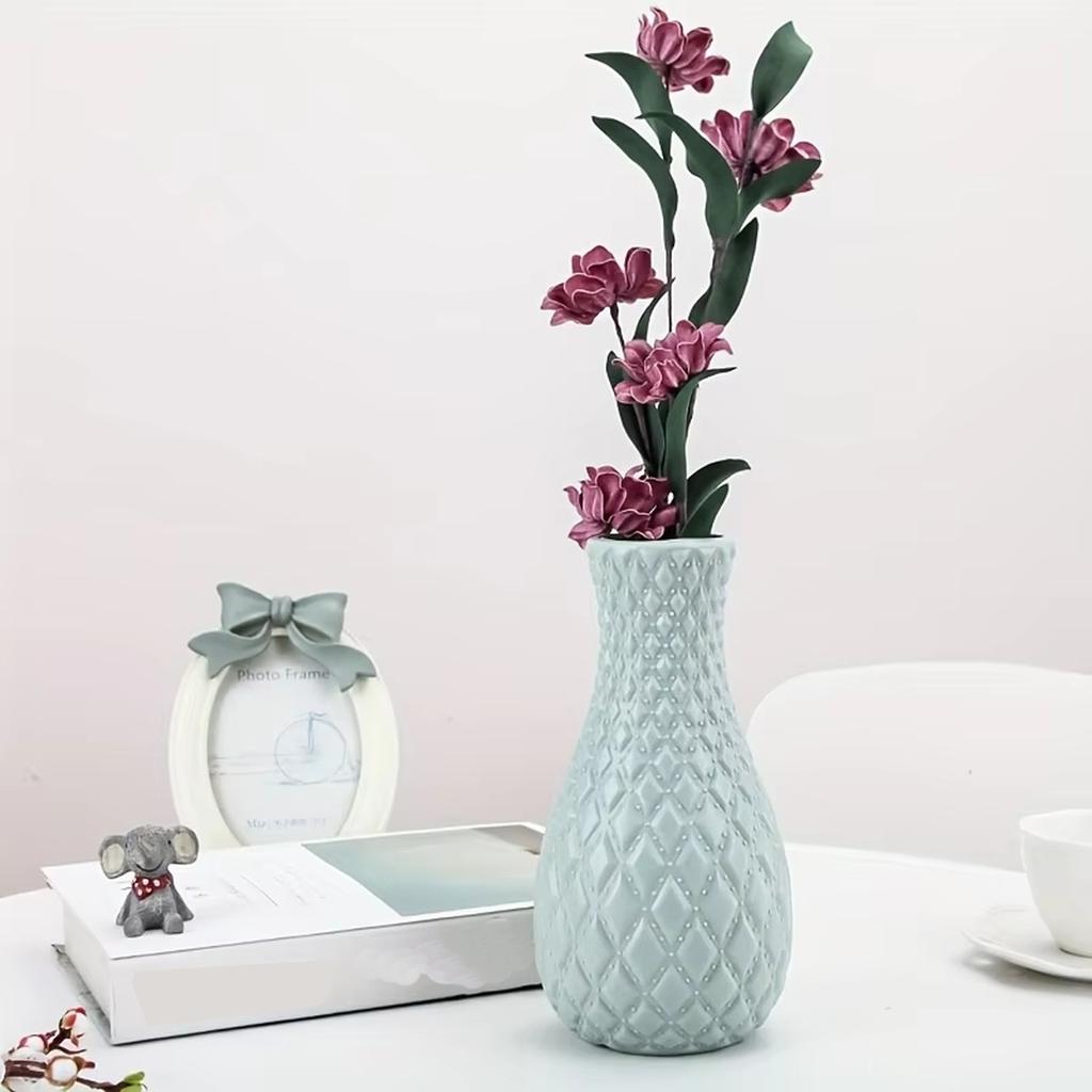 Vaso Decorativo in Plastica Antirottura con Corda di Canapa Vaso Pieghevole per Soggiorno