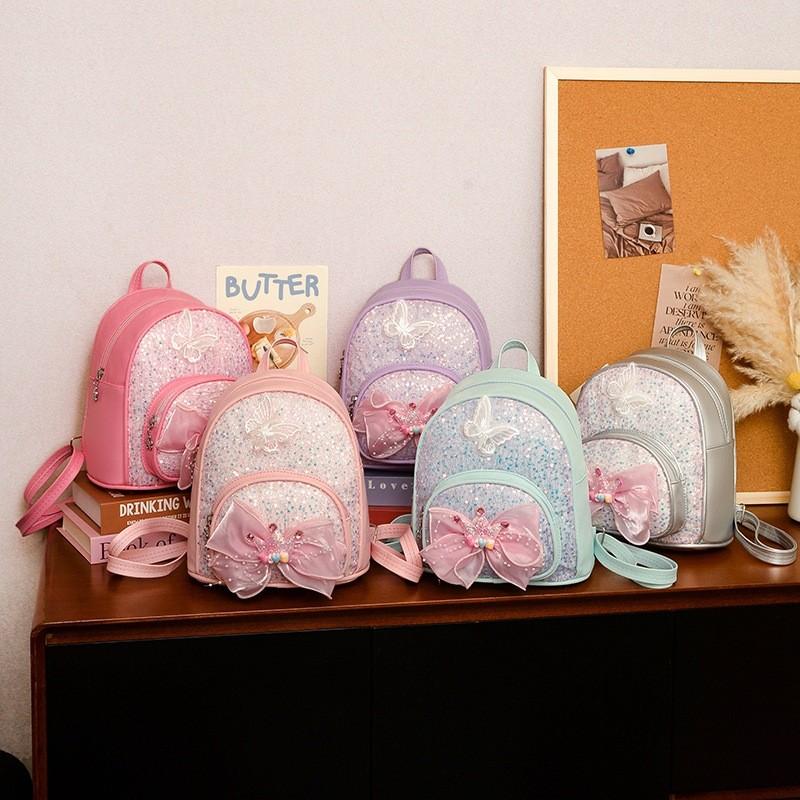 Childrens Princess Backpack With Shiny Pu Material For Kindergarten Students