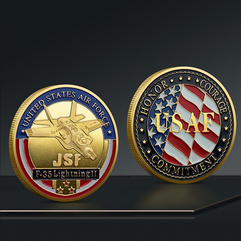 

F-35 Fighter souvenir coin Commemorative Medal Commemorative Coin Metal Crafts Emblem Collection Coins золотий