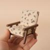 Realistic 1/12 Scale Dollhouses Sofa Soft Cloth Cover Wooden Base Simple Couch Model Furniture Accessory