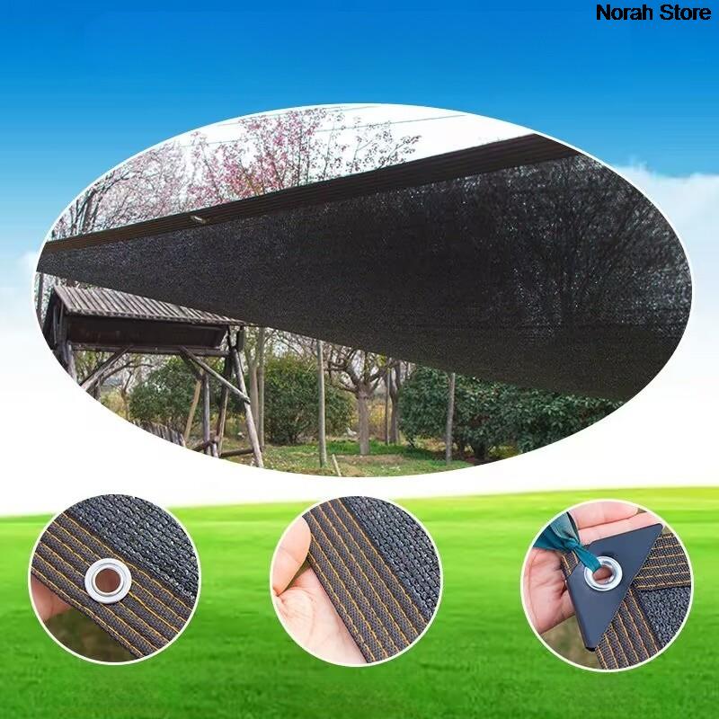 New 6PIN Black Sunshade Net Shading65~75% Plant Greenhouse Cover Mesh Fence Privacy Screen Garden Sun Shed Outdoor Anti-UV