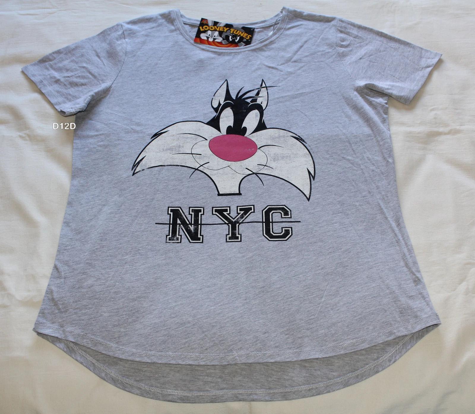 

Looney Tunes Sylvester NYC Ladies Grey Short Sleeve Printed T Shirt Size 16 New S