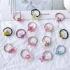 1 Pair Kid Hair Band  Cute Sweet Floral Heart Bear Crystal Hair Rope for Baby Girl Little Girl Hair Accessories