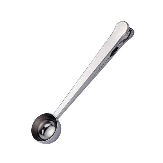 Stainless Steel Clamp Spoon Sealer with Multipurpose Bag Measuring