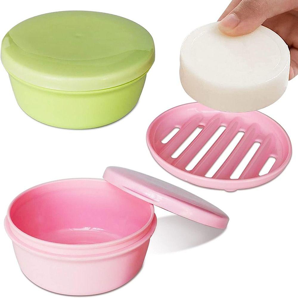 

Self Draining Portable Soap Dish Plastic Travel Soap Container Toilet Trip синій