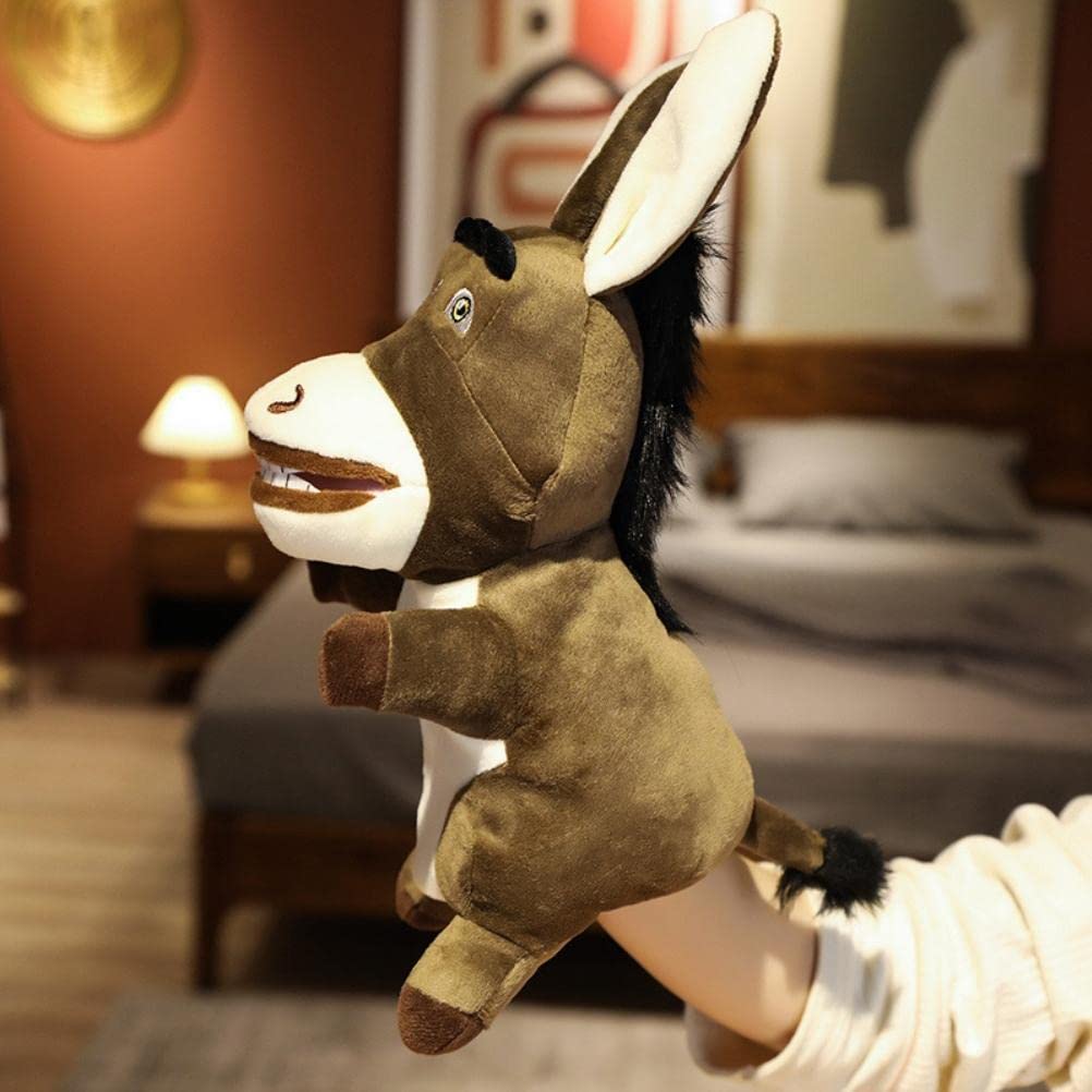 Excras Hand Puppets, Plush Animals, Puppet Show, Hand Dancing, Panda, Rabbit, Donkey, Lamb, Sleeping Puppets, 25cm, Moving Mouth, Educational Toy,