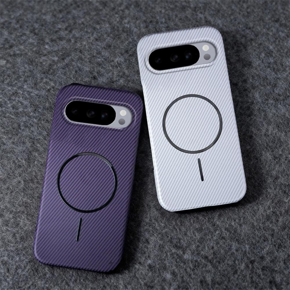 Case For Phone Yulin-003 Halfframe Carbon Fiber Kevlar Texture Pc For Phone Case For Google Pixel 10 9 A Pro Proxl Magnetic Wireless Charge Cover