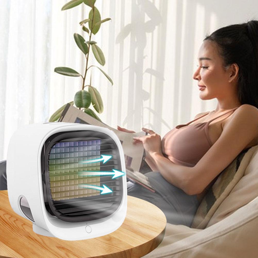 Quiet Cooling Desk Fan 3 Speeds Adjustable Circulation Wind Air Cooler with Night Ligh Desktop Fan for Office Bedroom Desktop