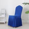 Banquet Chair Cover Thickened Elastic Pleated Skirt Dining Chair Cover Wedding Hotel Party Venue Decoration Simple and Versatile