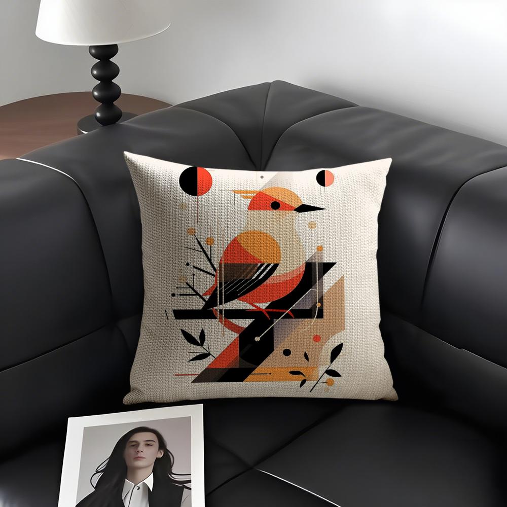 

1 шт. Чехол на подушку в современном стиле Баухаус Натуральный лен Органическая ткань Двусторонний принт Диван Домашний декор Подарок Чехол для подушки 30X30cm
