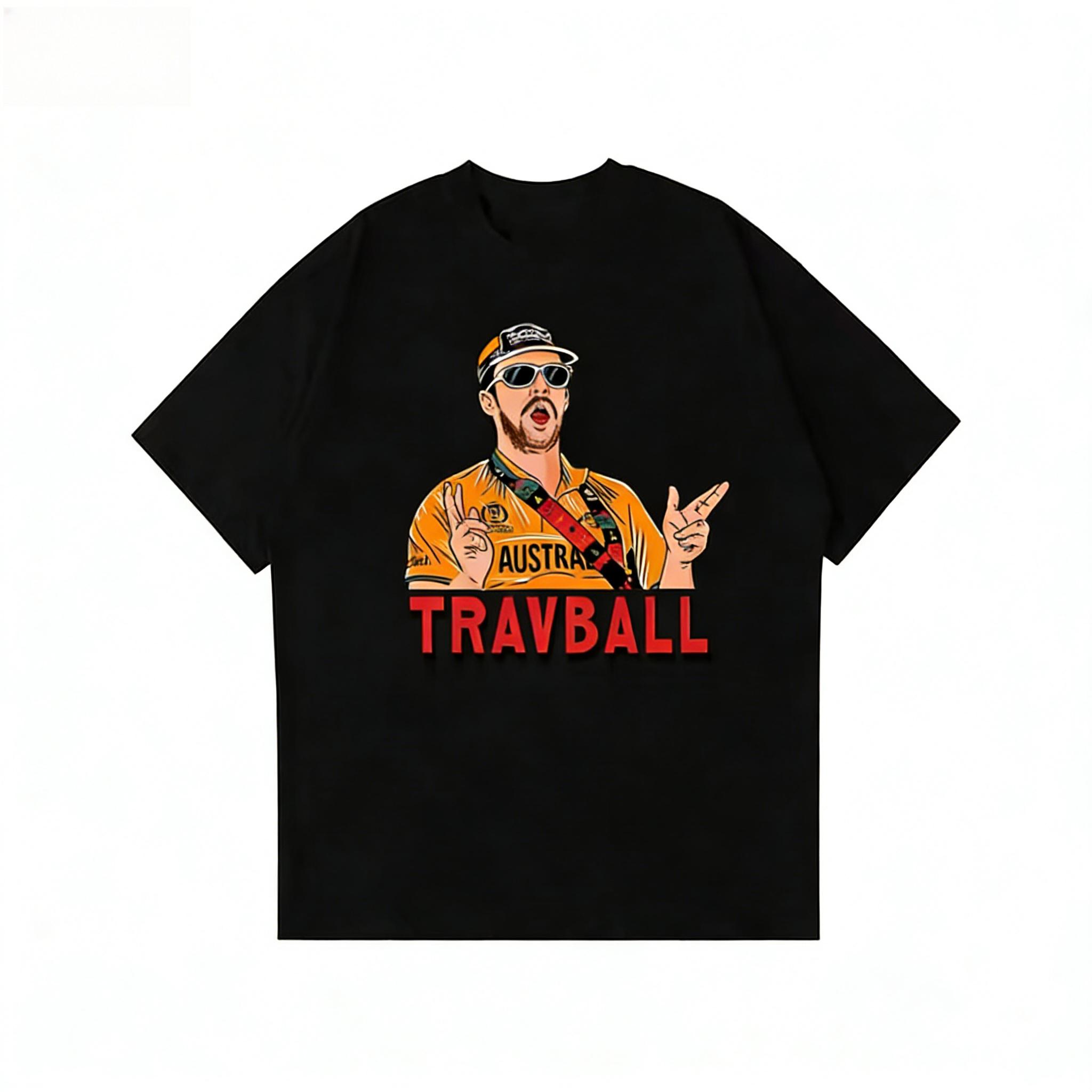 

High Quality TravBall Travis Head print Oversized short sleeve T-shirts Men Women Cricketer Graphics pure Cotton Tops Unisex ... S разноцветный