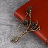 Large Brooches Twig Feather Decoration Vintage Bronze Brooch Sweater Scarf Buckle Cardigan Suit Big Pin
