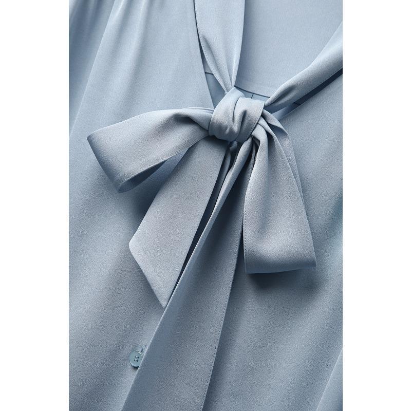 Acetátový satén Francouzská stuha Mašle Košile s dlouhým rukávem Dámská Podzim Prvotřídní Vkus Elegantní Blůza